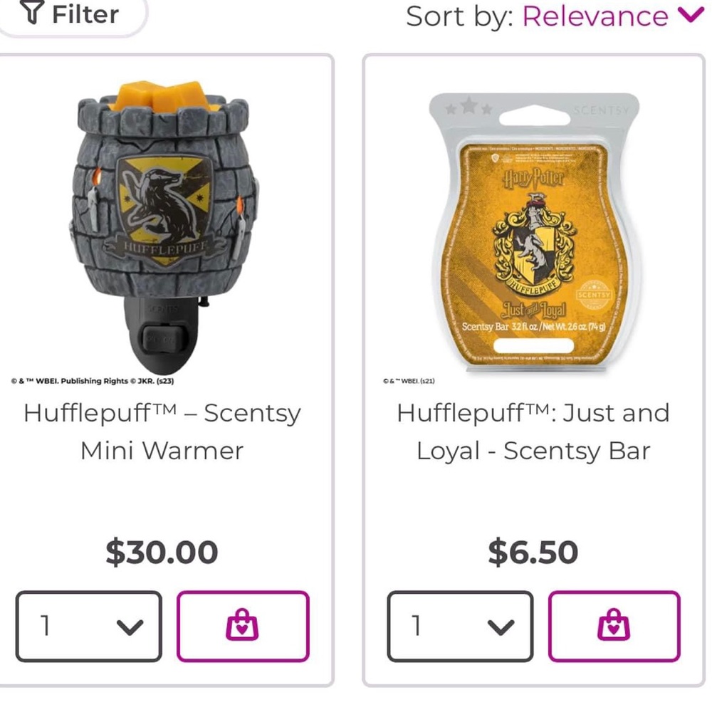 NWT Scentsy Harry Potter Hufflepuff Warmer & Bar